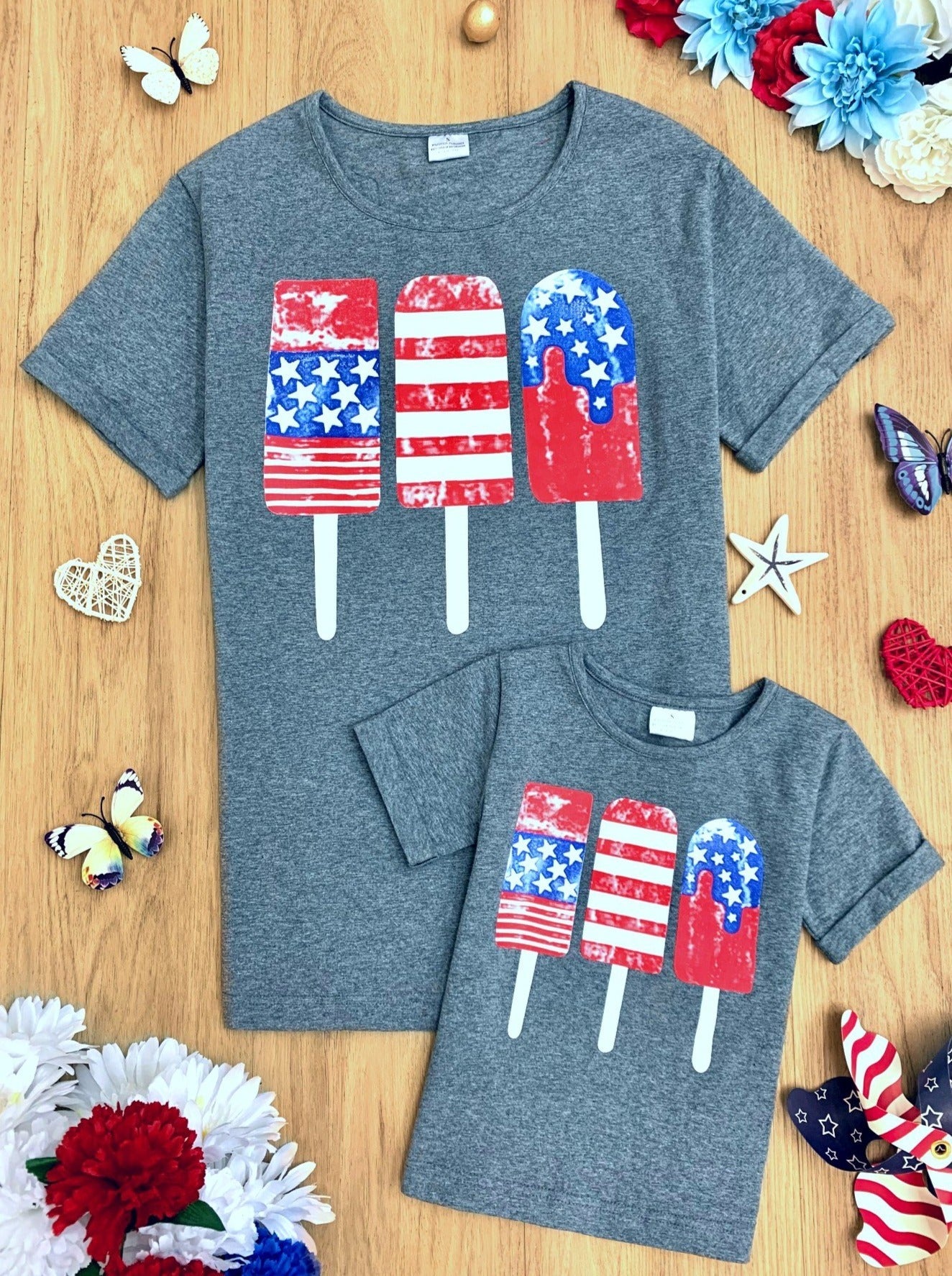 Mommy & Me 4th Of July Tops | American Flag Popsicle Matching T-Shirts