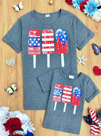 Mommy & Me 4th Of July Tops | American Flag Popsicle Matching T-Shirts