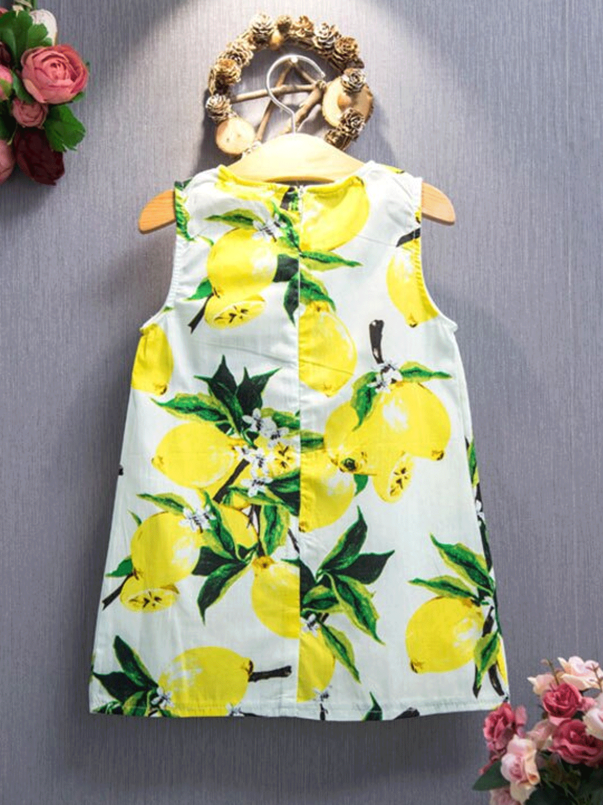 Toddler Spring Casual Dresses | Girls Sleeveless Lemon Tunic Dress