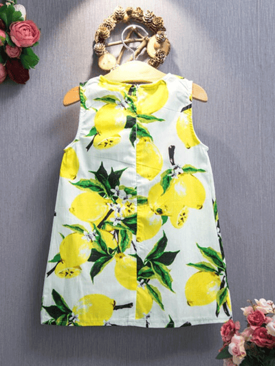 Toddler Spring Casual Dresses | Girls Sleeveless Lemon Tunic Dress