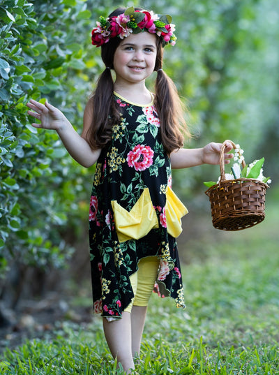 Toddler Spring Outfits | Girls Hi-Lo Pocket Tunic & Capris Legging Set