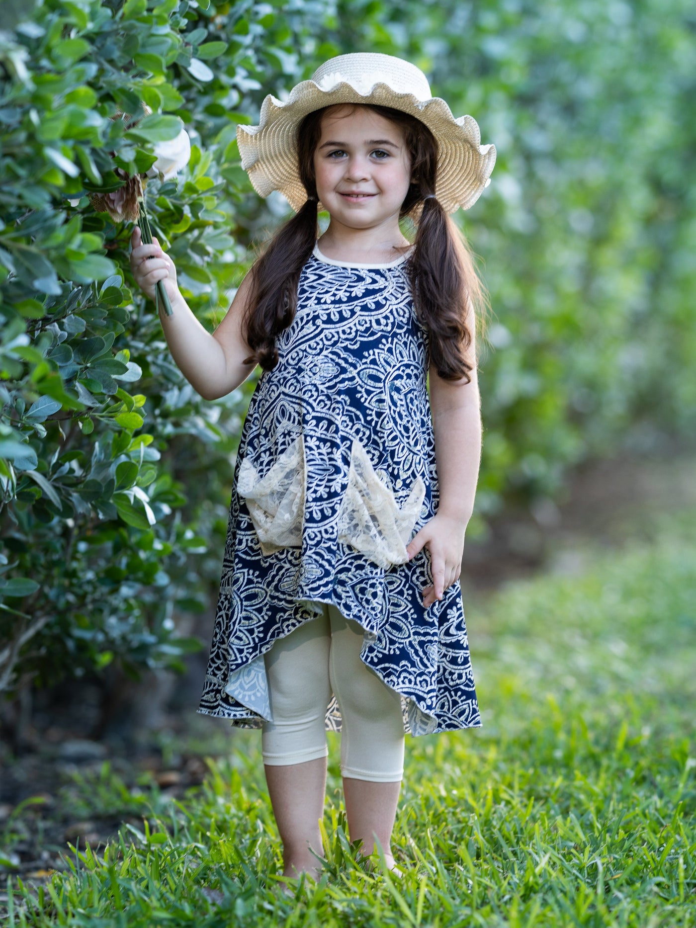 Toddler Spring Outfits | Girls Hi-Lo Pocket Tunic & Capris Legging Set