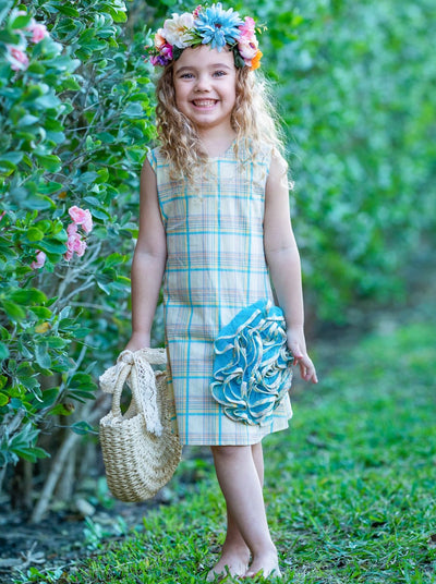 Girls Side Ruffled Flower Dress | Toddler Spring Dressy Dresses