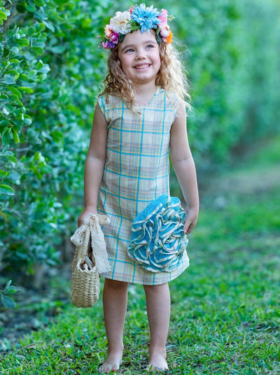Girls Side Ruffled Flower Dress | Toddler Spring Dressy Dresses