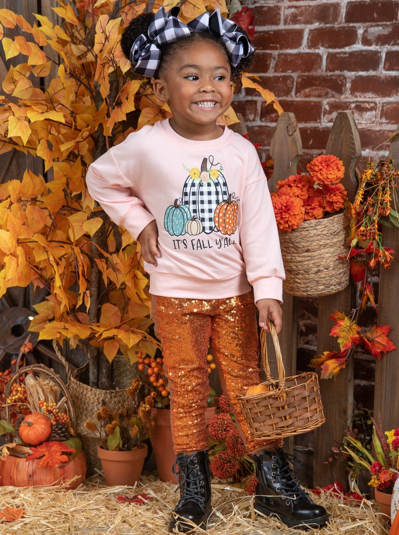 Toddlers Cute Fall Tops | It's Fall Y'all Pumpkin Patch Pullover Top
