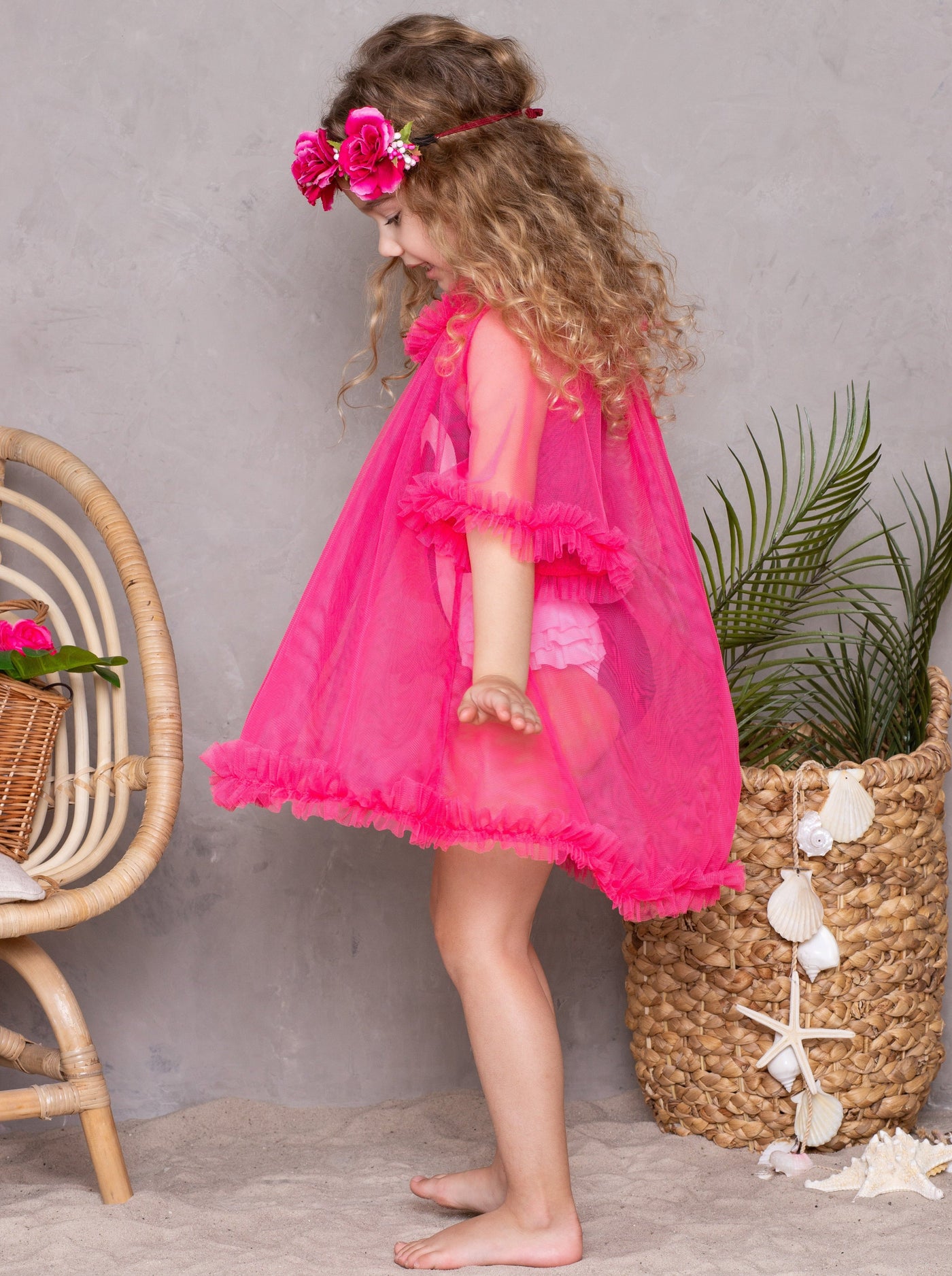 Kids Swimsuits | Little Girls Glamour Galore Sheer Vintage Cover Up 