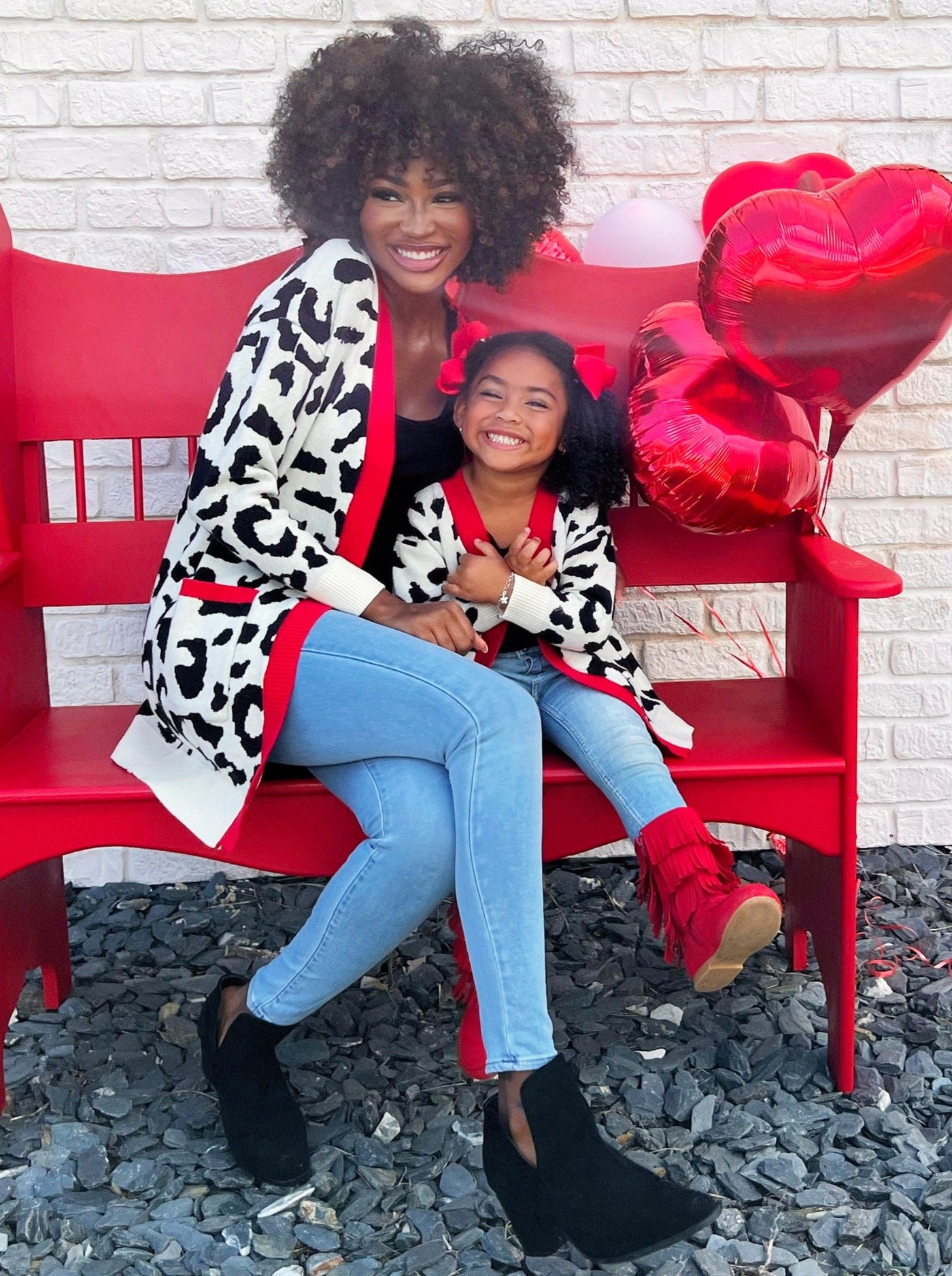 Mommy & Me Cardigans | Matching Snow Leopard Print Oversized Cardigan