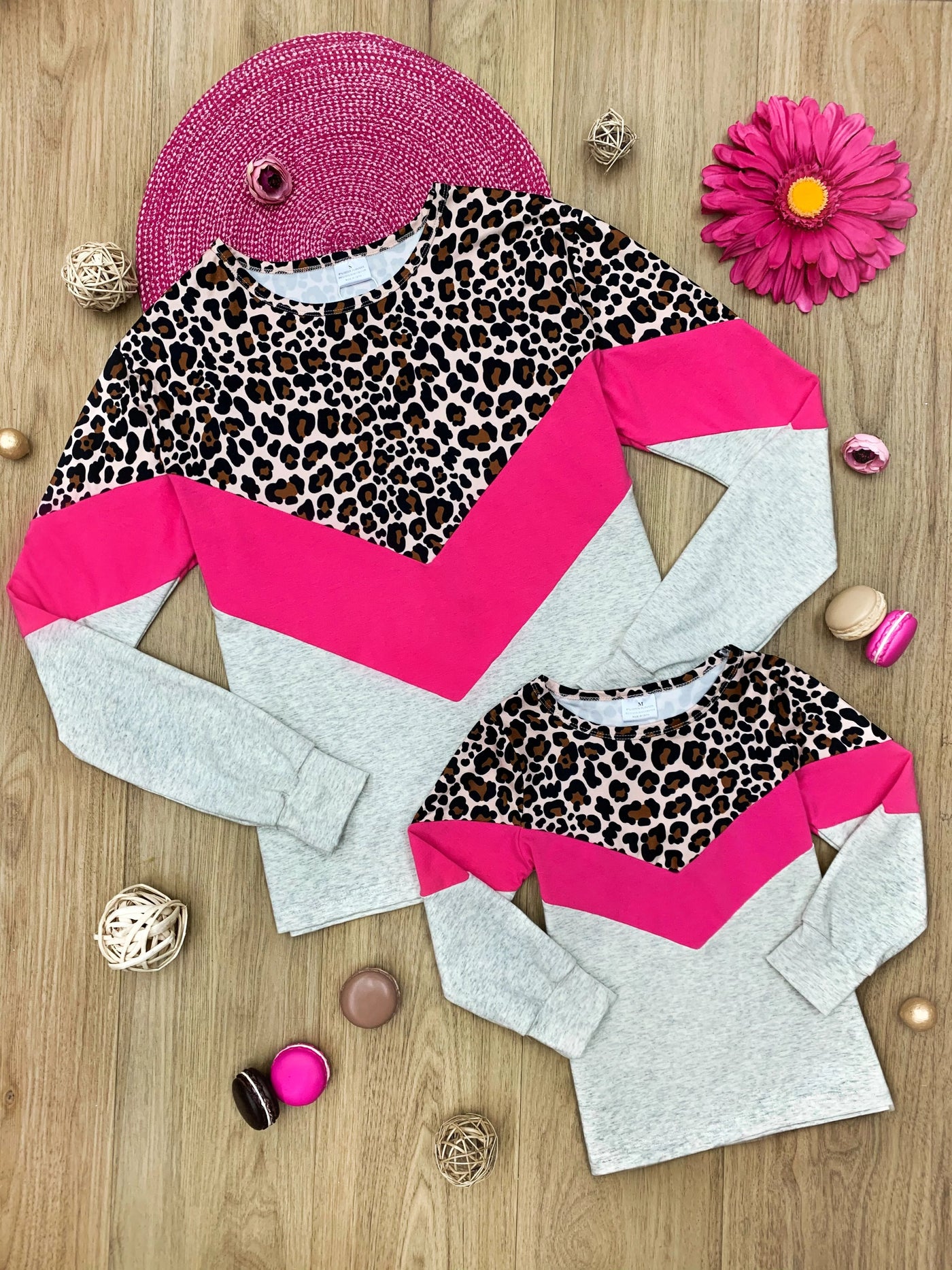 Mommy & Me Matching Tops | Colorblock Animal Print Top | Girls Boutique