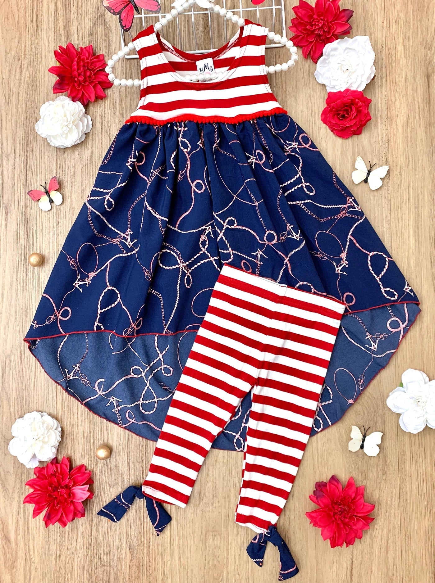 Sea Sets You Free Hi-Lo Tunic & Legging Set - Mia Belle Girls