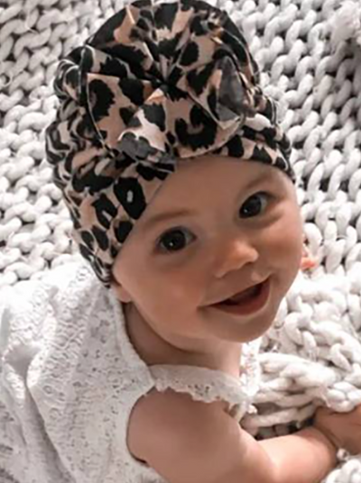 Baby Turban Knot Bonnet Cap Brown