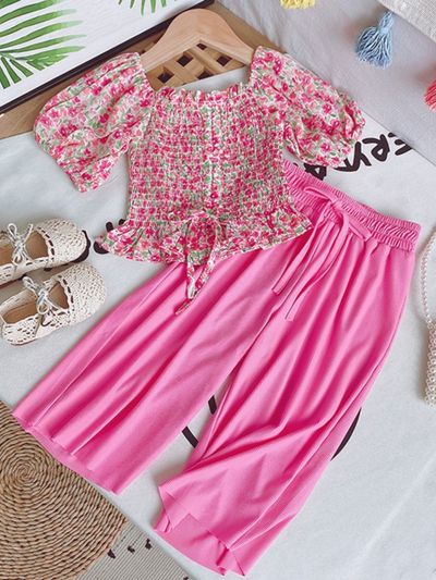 Blushing Blooms Floral Pants Set