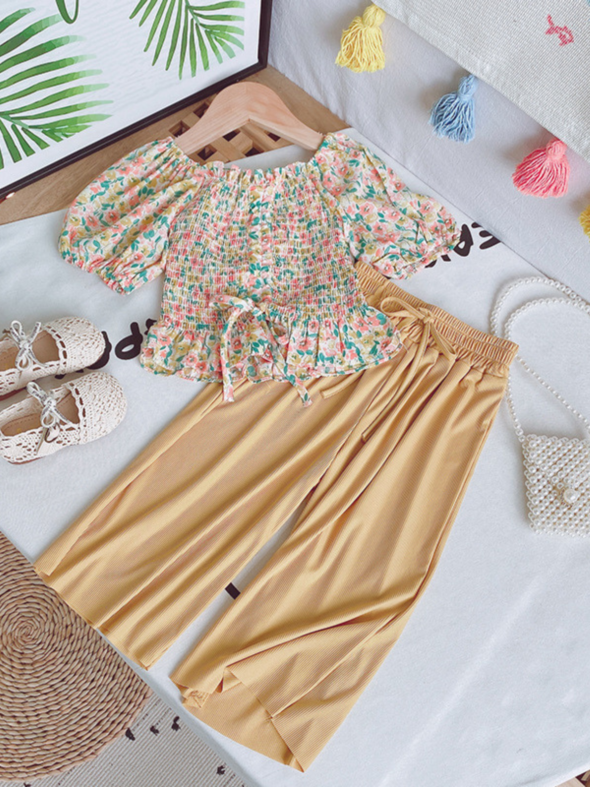 Blushing Blooms Floral Pants Set