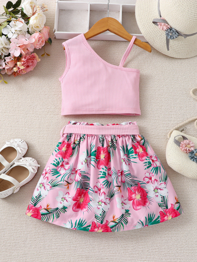 It's A Pink Party Floral Skirt Set