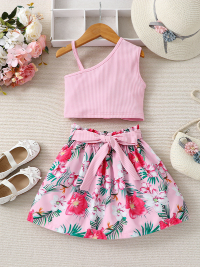It's A Pink Party Floral Skirt Set
