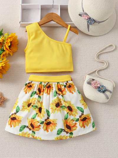 Hello, Sunny Days! Sunflower Skirt Set