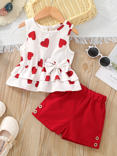 Princess Of Hearts Printed Sleeveless Set
