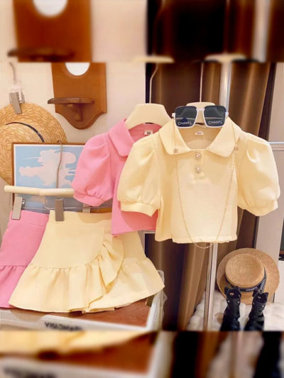 Cute Girl Summer Ruffle Skirt Set