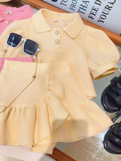 Cute Girl Summer Ruffle Skirt Set