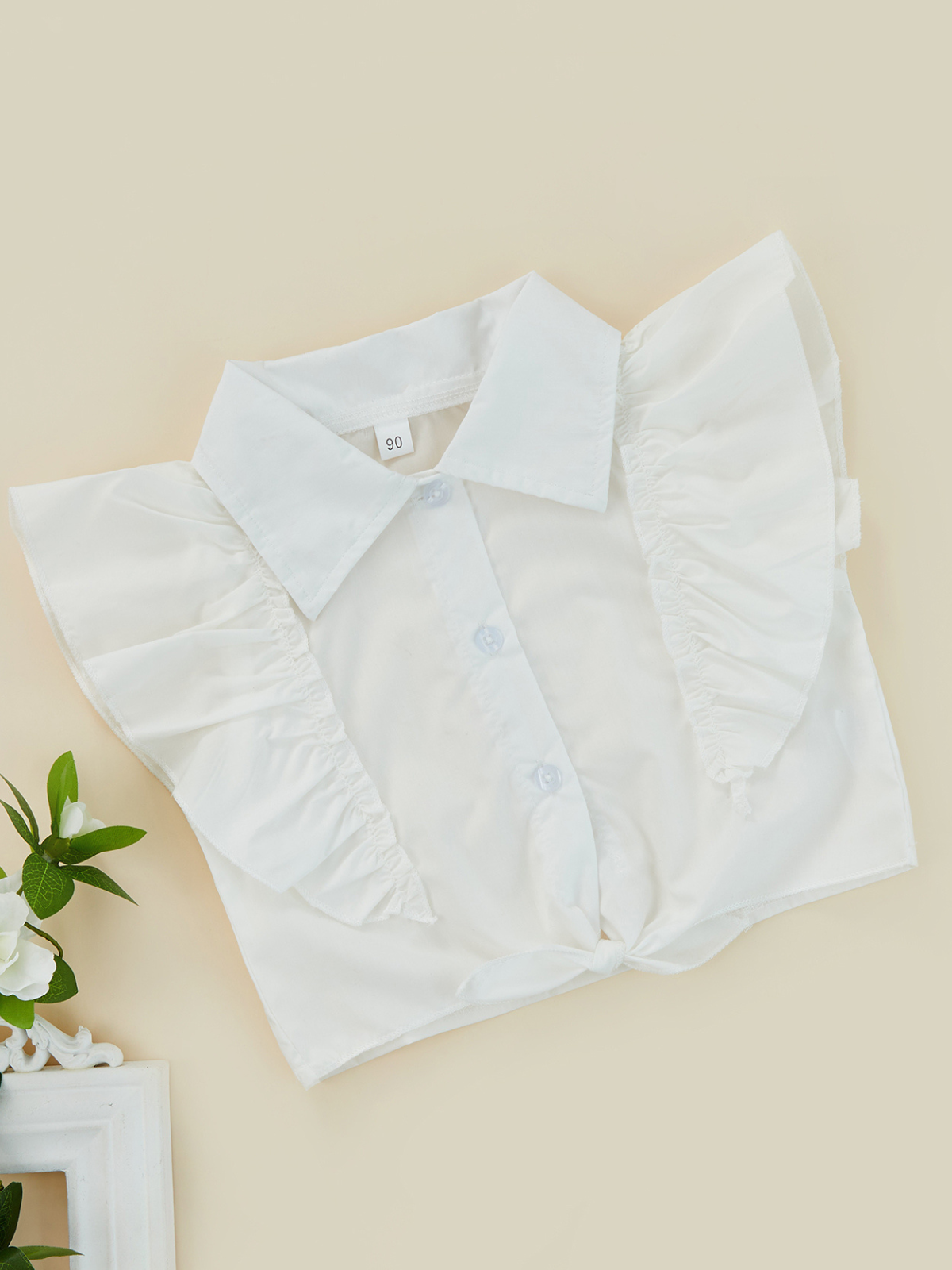 Butterfly Sleeveless Tie Front Top