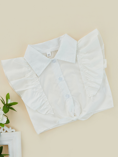 Butterfly Sleeveless Tie Front Top