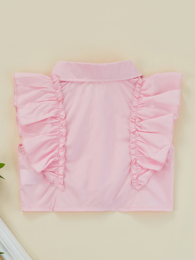 Butterfly Sleeveless Tie Front Top