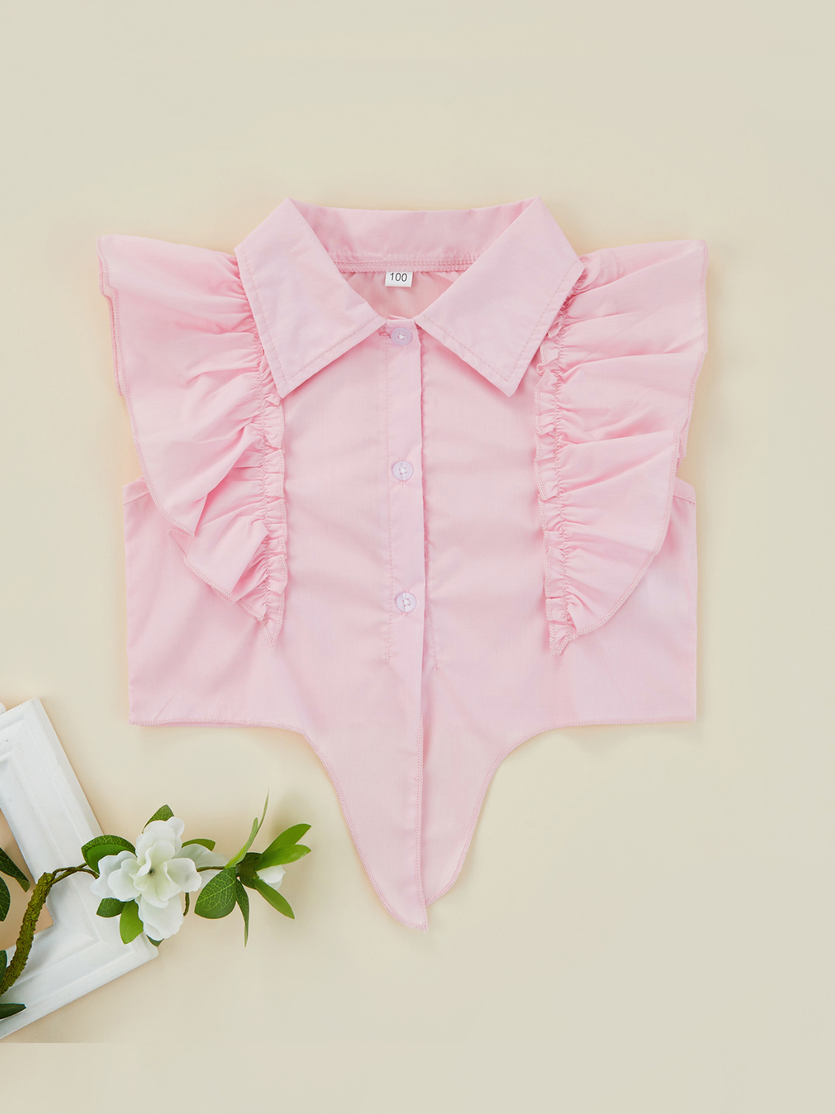 Butterfly Sleeveless Tie Front Top