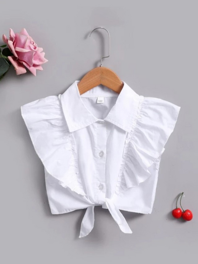 Butterfly Sleeveless Tie Front Top