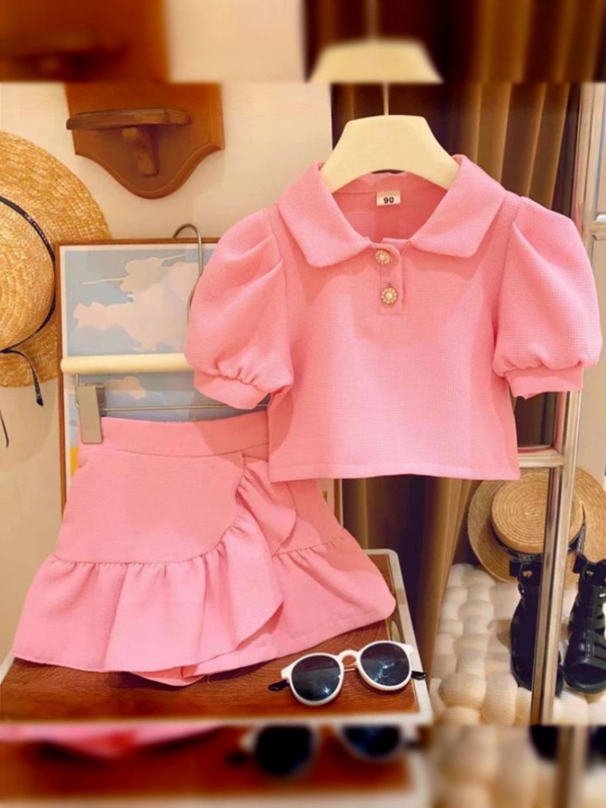 Cute Girl Summer Ruffle Skirt Set