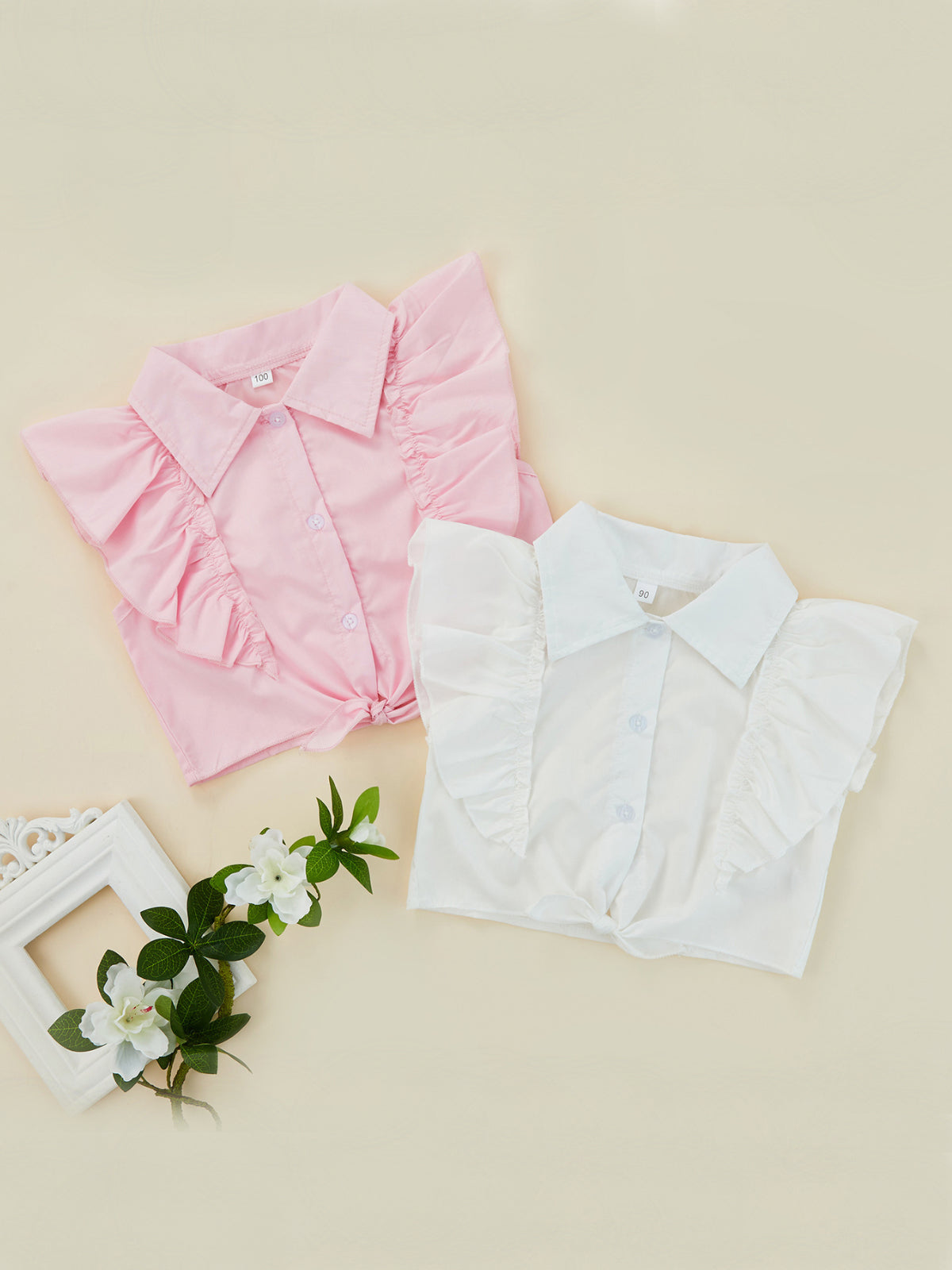 Butterfly Sleeveless Tie Front Top