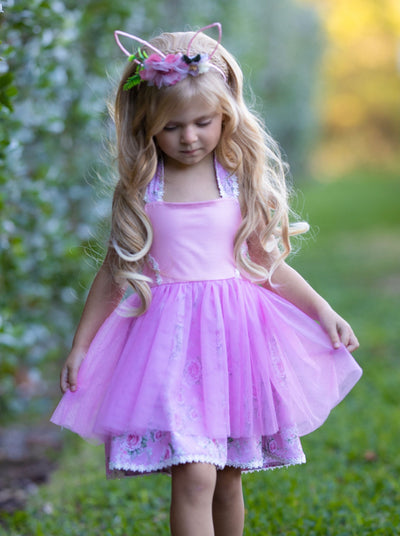 Snuggle Bunny Embroidered Tulle Overlay Dress