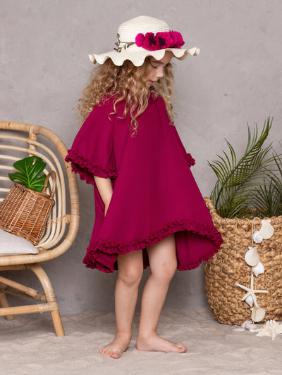 Kids Resort Swimwear | Little Girls Sheer Ruffle Hem Cover Up