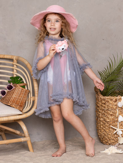 Kids Swimsuits | Little Girls Glamour Galore Sheer Vintage Cover Up 