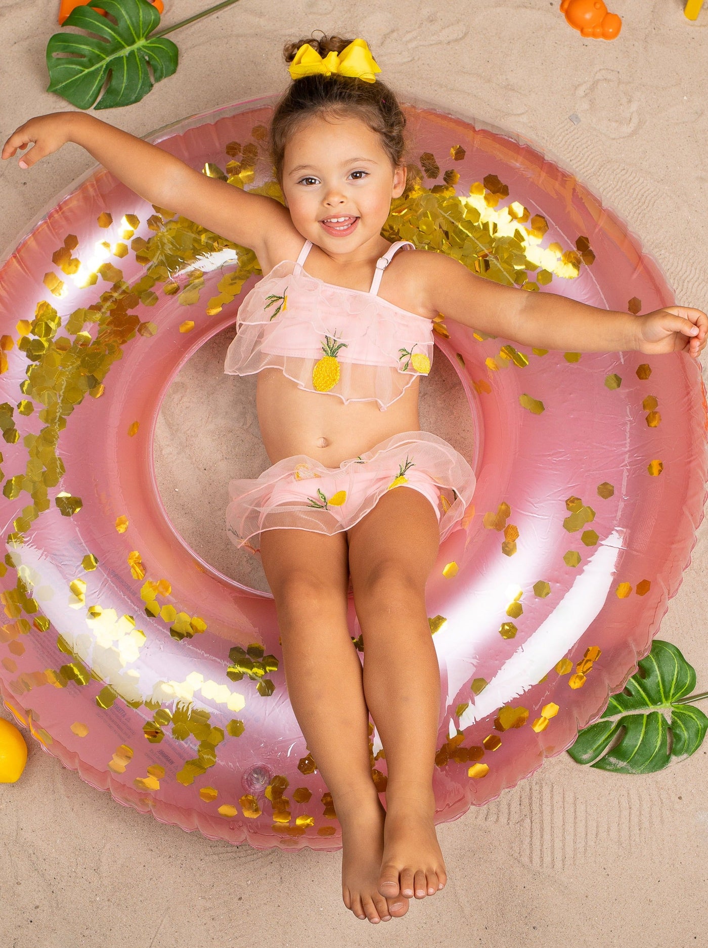 Two-Piece Girls Swimsuits | Girls Ruffled Skirted Tankini Swimsuit 