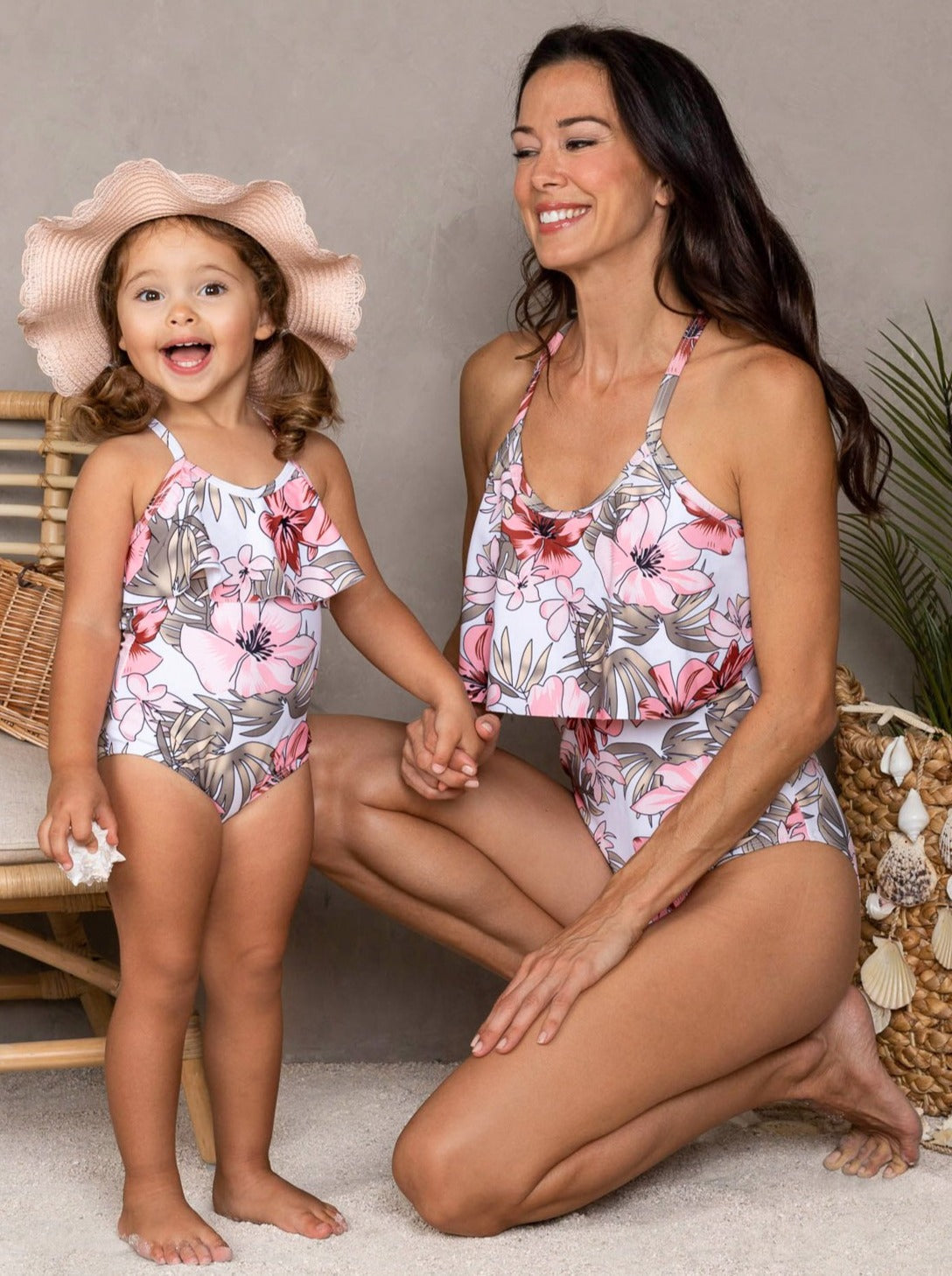Mommy & Me One Piece Swimsuits| Tropical Swimsuits | Mia Belle Girls