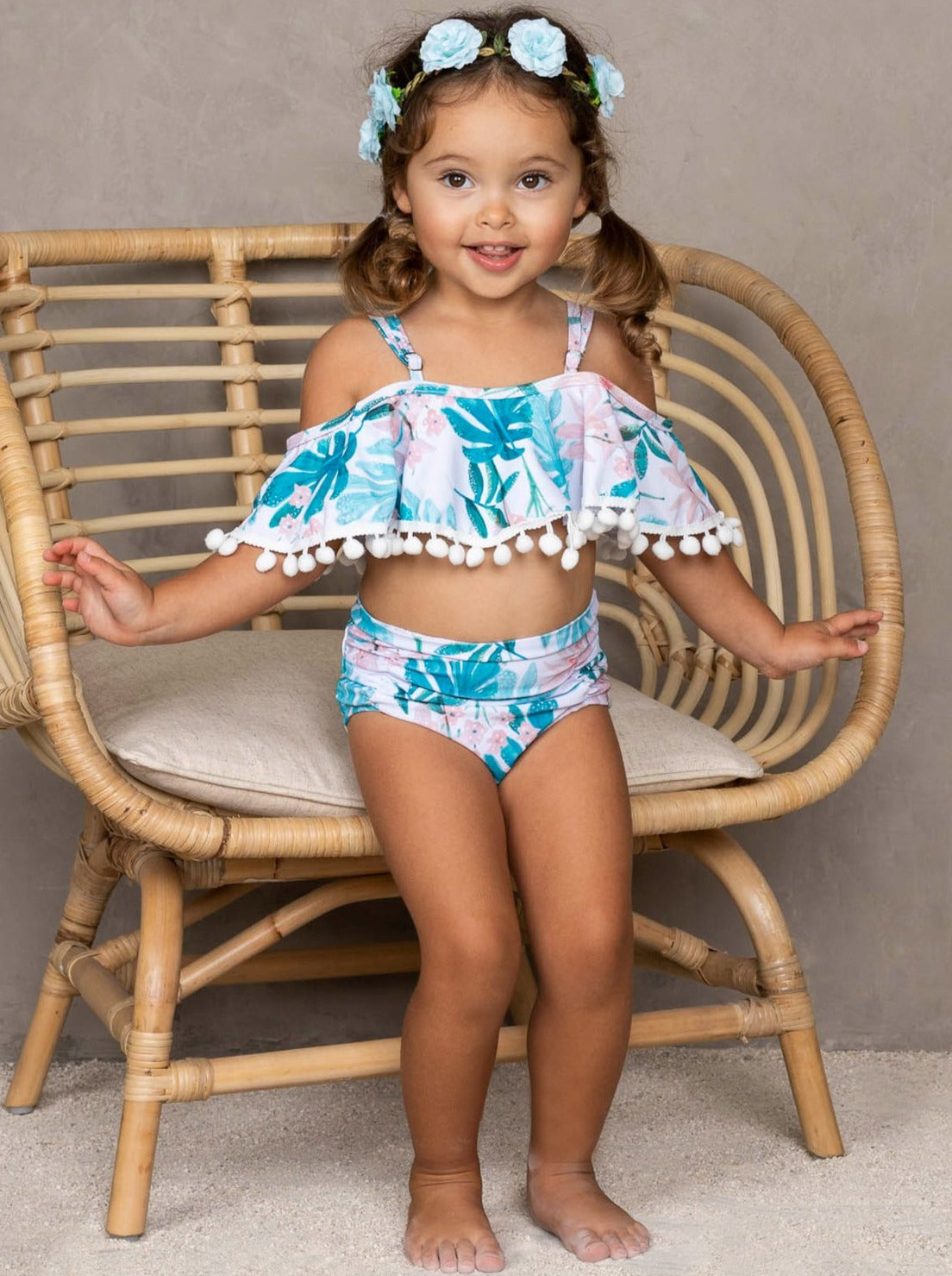 Mommy & Me Swimwear | Matching Tropical Print Two Piece Swimsuit