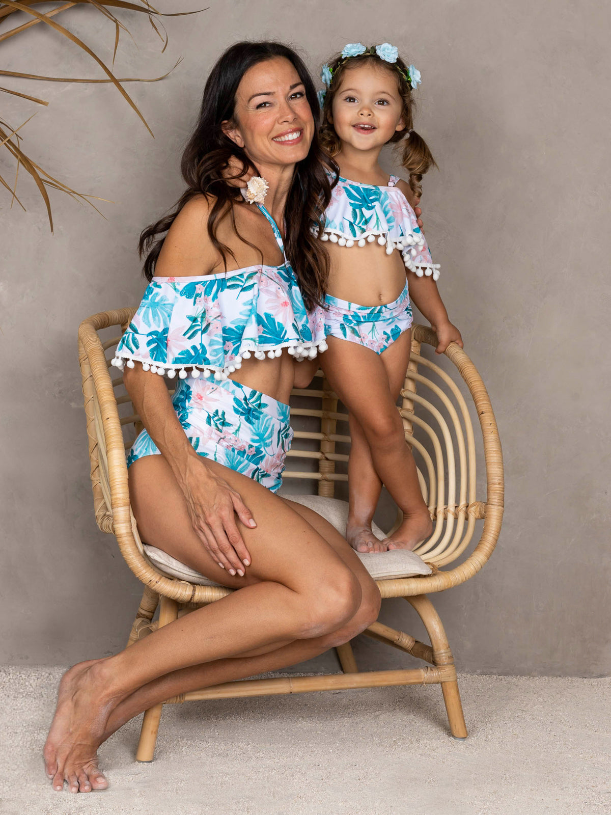 Mommy & Me Swimwear | Matching Tropical Print Two Piece Swimsuit