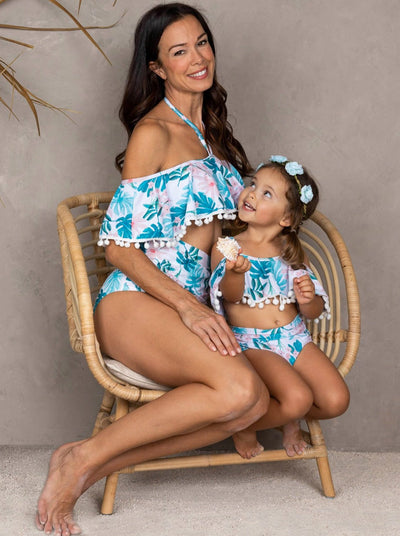 Mommy & Me Swimwear | Matching Tropical Print Two Piece Swimsuit