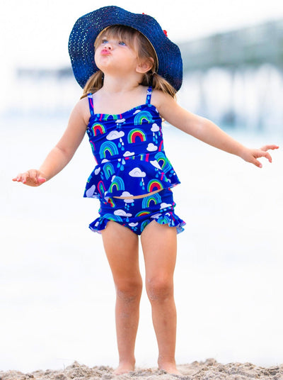 Kids Swimsuits | Little Girls Rainbow High Bottoms Two-Piece Swimsuit
