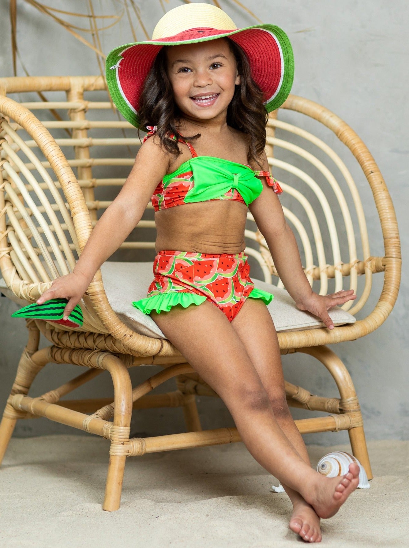 Kids Resort Wear | Little Girls Watermelon Print Two-Piece Swimsuit