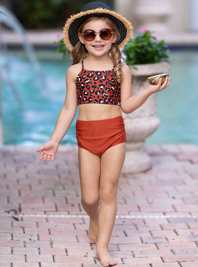 Little Girls Swimwear | Toddler Leopard Print Two Piece Swimsuit