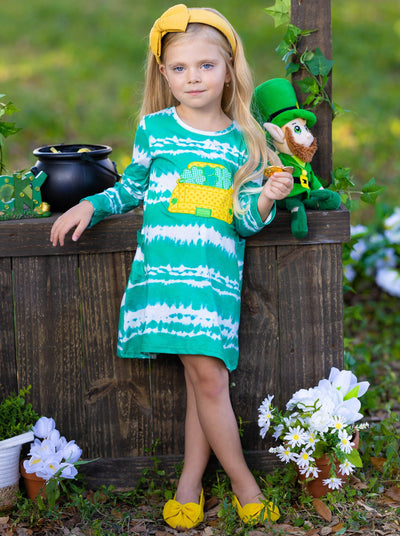 St. Patrick's Day Clothes | Tie-Dye Dress, Knee Socks & Purse Set
