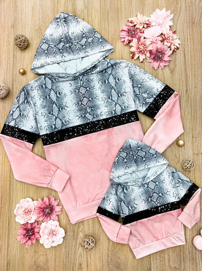 Mommy & Me snake and Pink  and sequin Sweater 2T-10Y and mom S to XXL