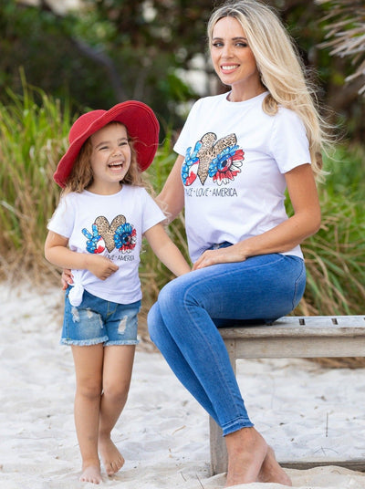 Mommy & Me 4th Of July Tops | Peace Love America Matching T-Shirts