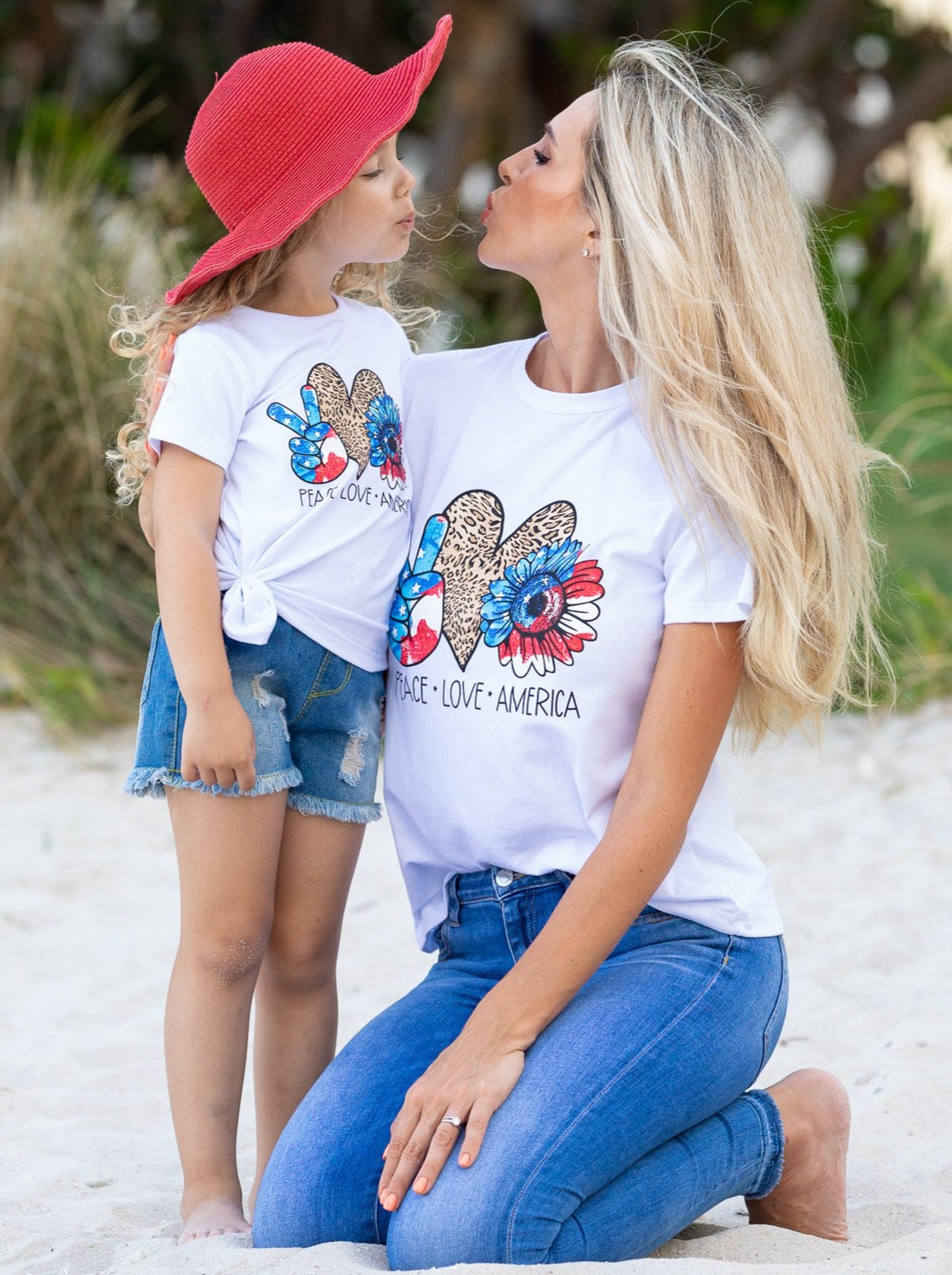 Mommy & Me 4th Of July Tops | Peace Love America Matching T-Shirts