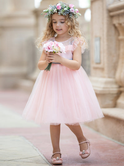 Girls Flower Embroidered Tulle Tutu Dress | Toddler Spring Dresses