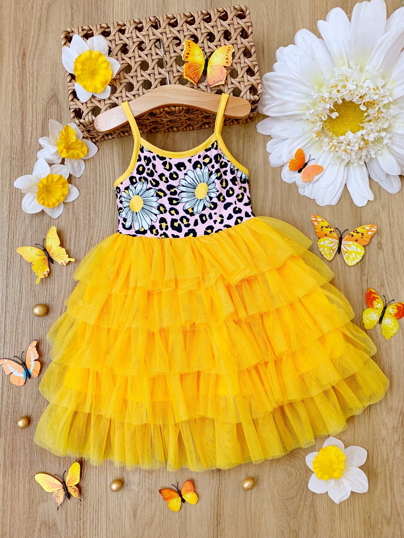 Toddler Spring Dresses | Girls Daisy Sleeveless Tiered Ruffle Dress