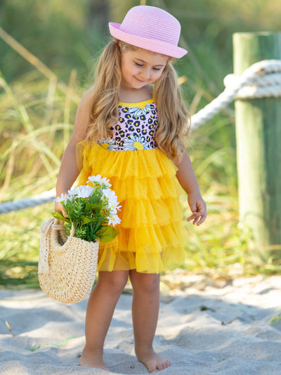 Toddler Spring Dresses | Girls Daisy Sleeveless Tiered Ruffle Dress