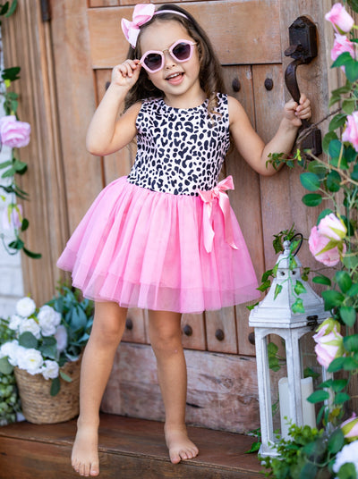 Girls "Young, Wild, and Pink" Leopard Tutu Dress