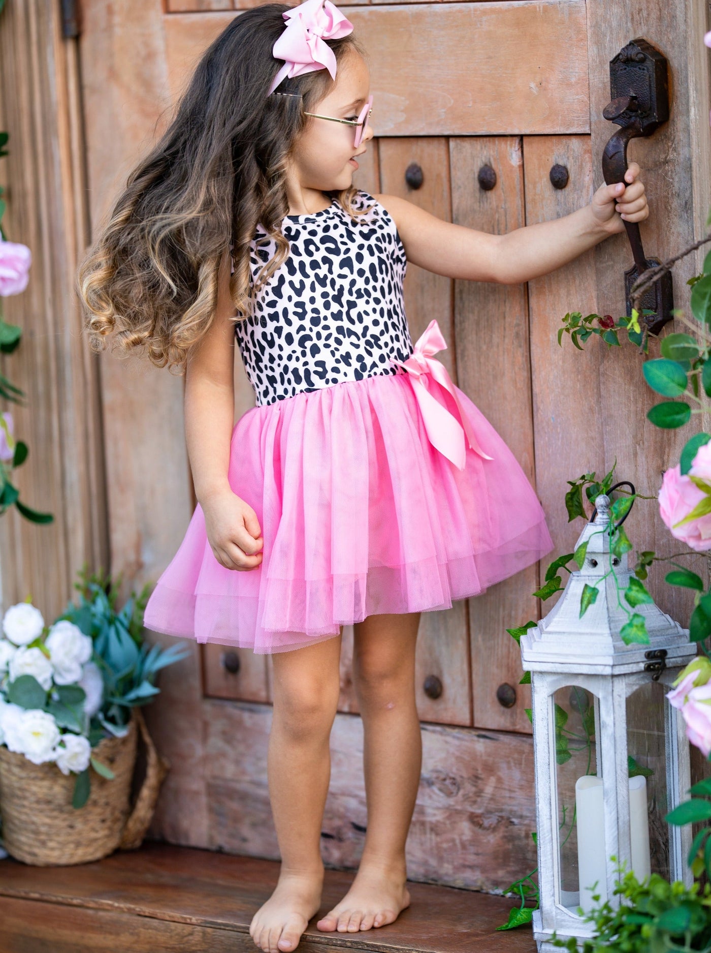 Girls "Young, Wild, and Pink" Leopard Tutu Dress