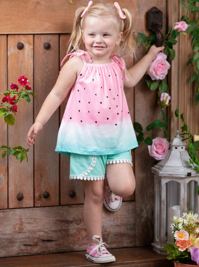 Kids Spring Clothes | Girls Watermelon Tank Top & Pom-Pom Shorts Set